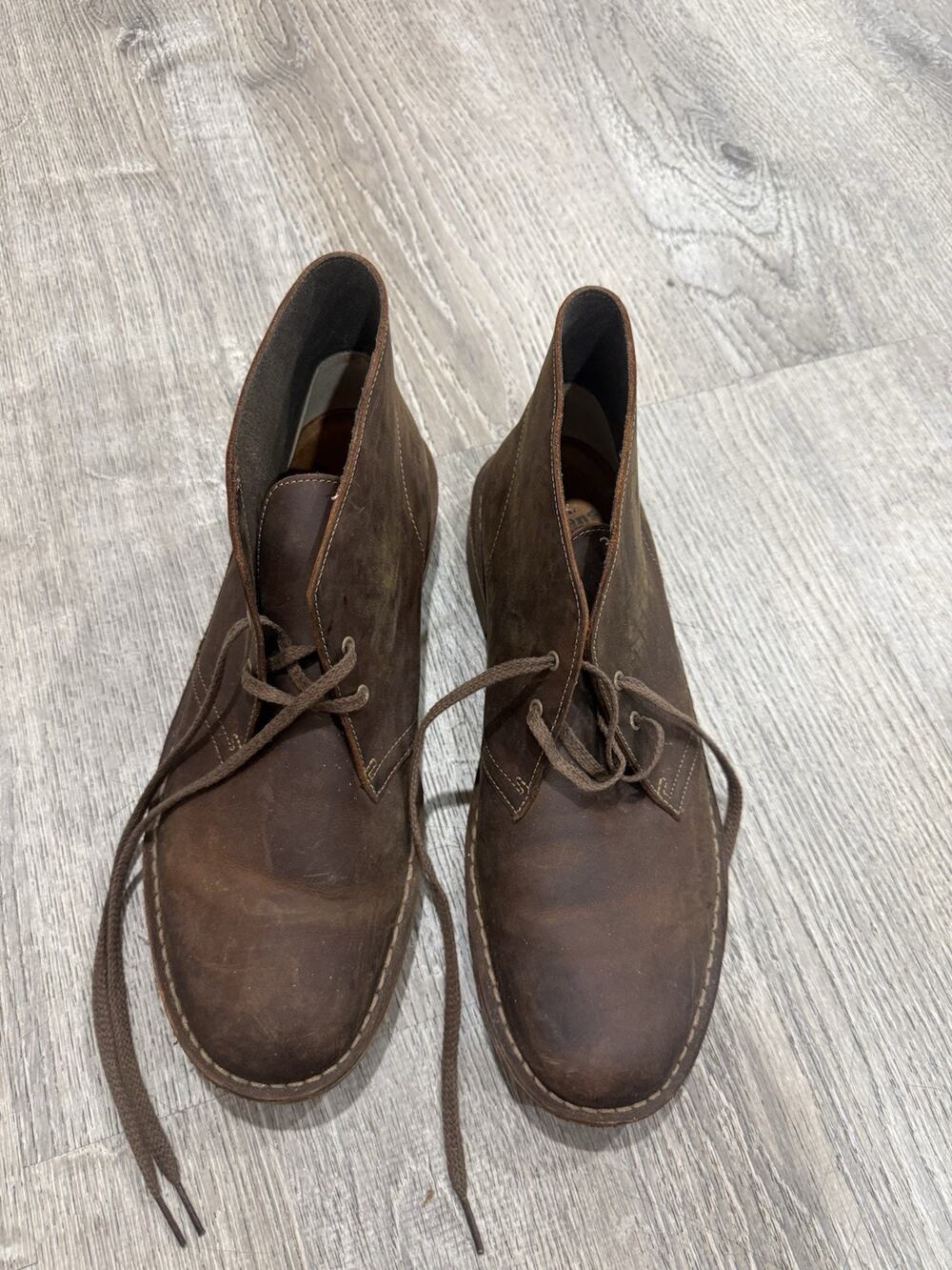Clarks Shoes Men's Desert Boot Lace Up Chukka Boots Beeswax Leather 11 Brown